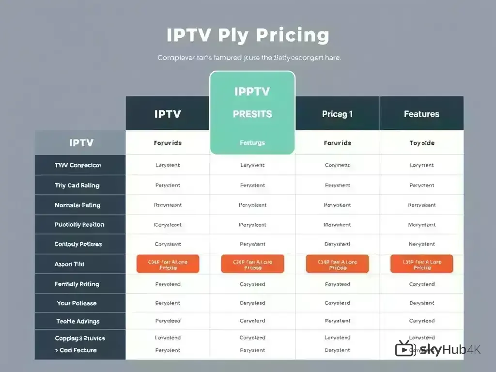 Comparison chart of SkyHub4k pricing plans